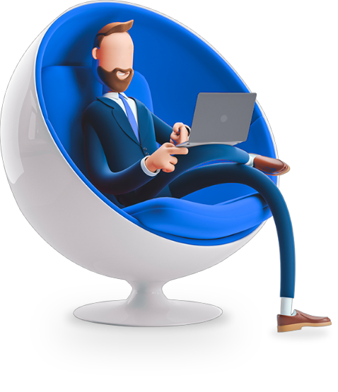 Man working on laptop